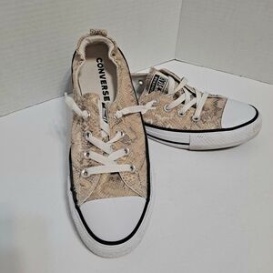 Converse Chuck Taylor All Star Shoreline Tan Snake Print Slip On Sneakers Womens